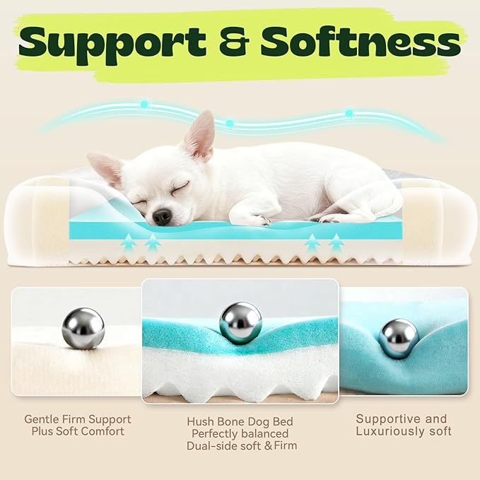 Orthopedic Dog Bed for Small Dogs,Cooling Gel Memory Foam Pet Bed with Removable Waterproof Cover,Washable Puppy Couch Bed for Joint Pain Relief,24"x18"x6",Grey