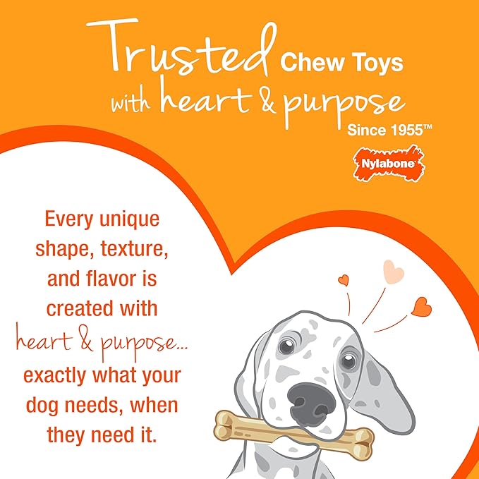 Nylabone Healthy Edibles Natural Dog Chews, Long Lasting Bones for Dogs, Bacon Flavor Dog Treats, Medium (1 Count)