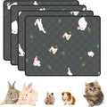4-Pack Guinea Pig Cage Liner, 18in x 24in Fast Absorption Washable Bedding Pee Pads for Dogs Puppy Rabbit Small Animal Cage Mat, Leakproof & Non-Slip