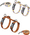 Halypet 2-Pack Cat Harness and Leash Set, Escape Proof 3-in-1 Adjustable Harness for Cats, Soft Lightweight, Easy On & Control for Walking, Travel & Outdoor Use, Medium (White & Orange)