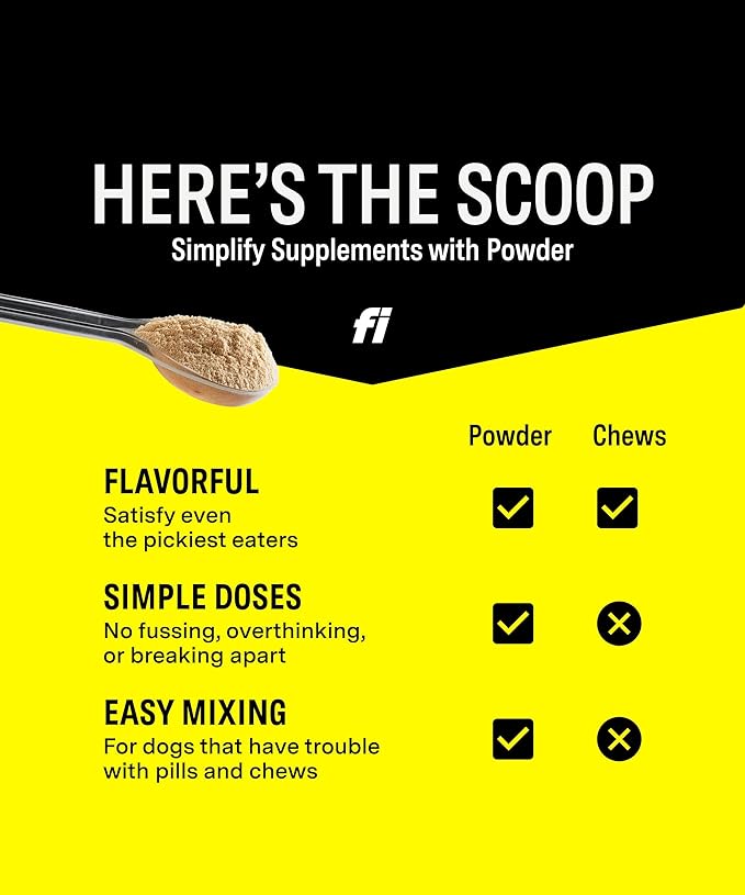 Fi 8-in-1 Dog Supplement Powder | Health Support for Bone, Skin, Digestion, Immunity & Joint Supplement for Dogs | Vet-Formulated for Puppies, Adults and Seniors | 90 Scoops