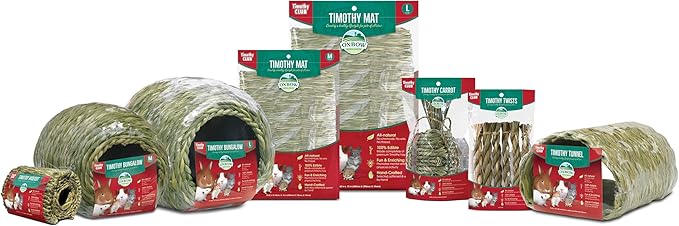 Oxbow Timothy Hay Bungalow, Rabbit & Guinea Pig Hideout, Edible & Hand-Woven Bunny House, No Wires or String, Small Pet Accessories, for Rabbits, Guinea Pigs, Chinchillas & Rats, Medium
