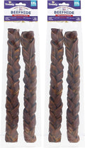 USA Beefhide Braids 12-13" Dog Chew Treats - Beef Flavor, 2 Count/2 Pack