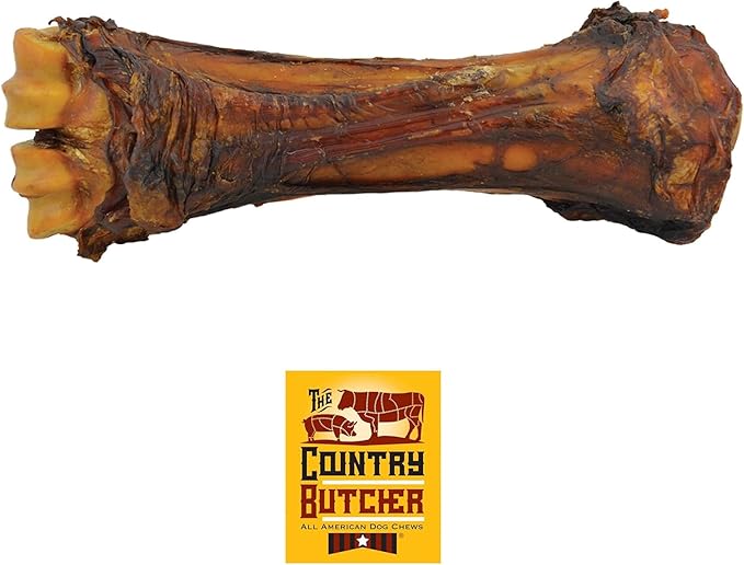 Beef Shank Dog Bones for Aggressive Chewers - Long Lasting Treats for Large and Medium Breed Dogs, Natural Healthy Marrow, Soup Bones, Tough - Made in The USA, 6 Count, 8-10"