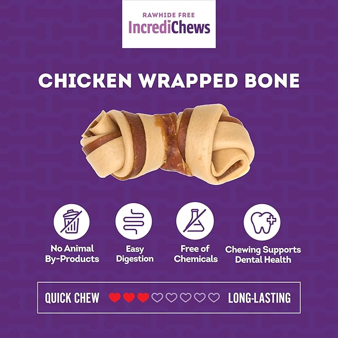 IncrediChews Bone w/Chicken Meat Wrap Dog Chew Treats - 6 Count/1 Pack