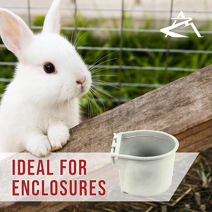 The ROP Shop 8oz Gray Cage Cup for Feed & Water for Poultry Ducks, Birds, Hamsters