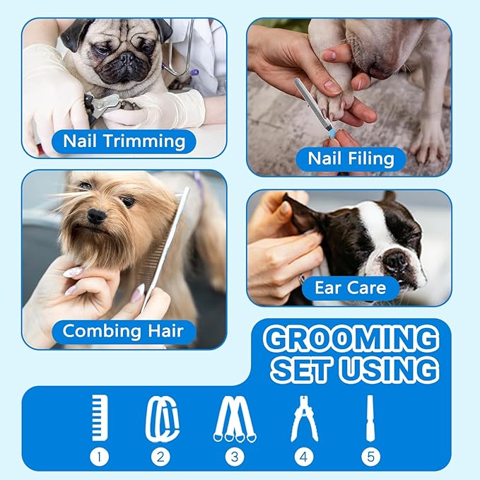 Supet Dog Grooming Hammock for Large Dogs, Dog Hanging Harness for Nail Trimming Doorframe, Pet Holder Restraint for Clipping Nails, Pet Hoist Sling for Cutting Nails at Home (Blue XXL)