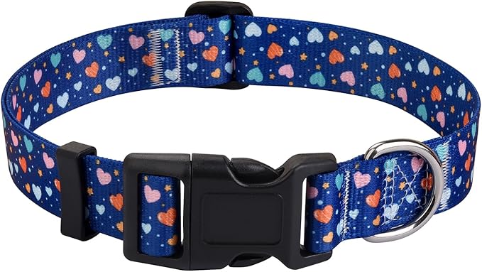 Dog Collar for Large Dogs, Soft Comfy Pet Collar for Small Medium Large Dogs, Geometry Pattern for Boy Girl Puppy Dogs(Love Blue,L)