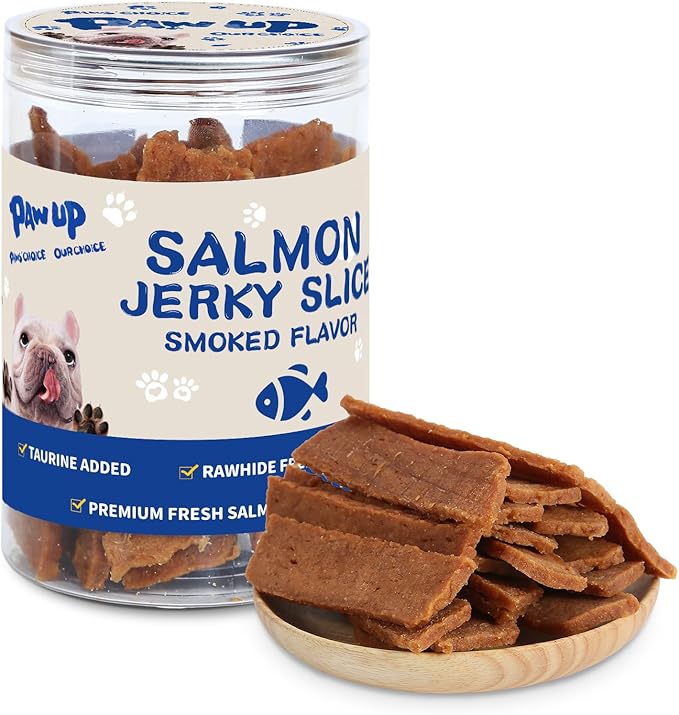 PAWUP Salmon Treats for Dog, Soft Healthy Dog Salmon Jerky, High Protein Dogs Snacks, Human Grade Salmons Fillets with Taurine,12.5oz (Smoked Flavor)