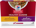 Hill's Science Diet Healthy Cuisine, Adult 1-6, Great Taste, Wet Dog Food, Variety Pack: Roasted Chicken, Carrots & Spinach; Braised Beef, Carrots & Peas Stew, 12.5 oz Can Variety Pack, Case of 12