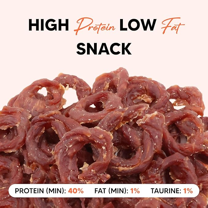 Annika Duck Jerky Rings – High Protein Natural Duck Chews with Taurine, Rawhide-Free Soft & Chewy Training Snacks for Small to Large Dogs, 11.60 oz