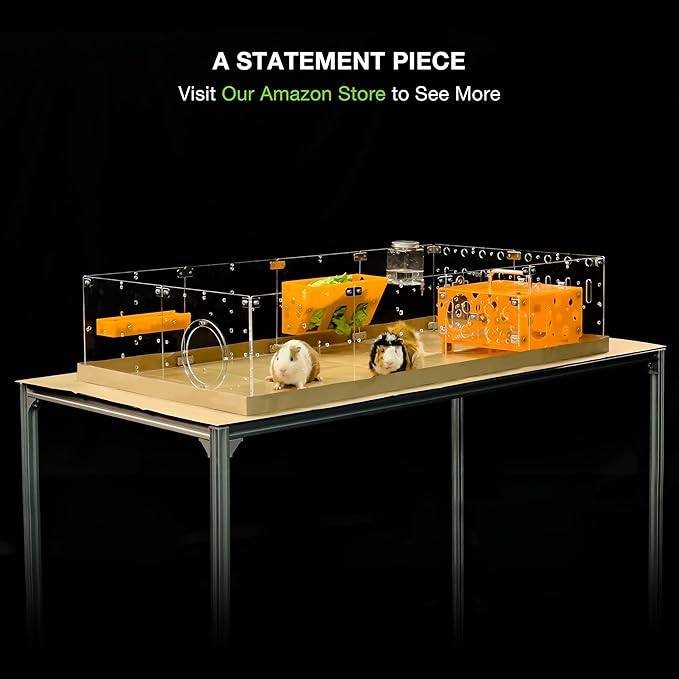 GuineaLoft™ Acrylic Cage (Model-A2) - Large 4x2ft Expandable C&C Cage for Guinea Pigs, Rabbits, Button Quails, Hedgehogs, Small Animals that Need Roaming Space - Visit Our Store to See More