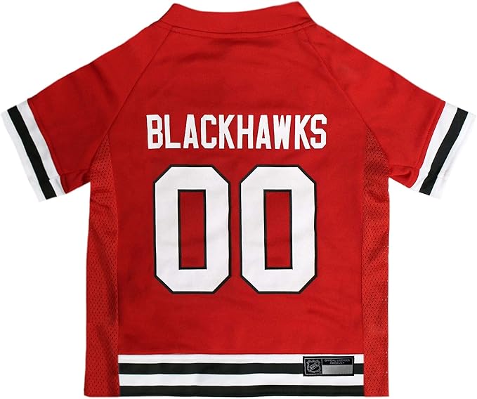 Pets First NHL Chicago Blackhawks Jersey for Dogs & Cats, X-Large. - Let Your Pet Be A Real NHL Fan!