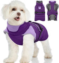 MIGOHI Waterproof Dog Winter Coat - Thick Dog Fleece Jacket with Reflective Strips, Warm Winter Snowsuit Sweater for Small Dogs,Machine Washable,French Bulldog,M,Purple