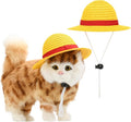 Beautyflier Pet Straw Hat Party Decorations Halloween Cosplay Cap Puppy Pet Dog Cat Holiday Costume for Small Dog Cat (Yellow, 2PCS)