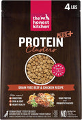 The Honest Kitchen Human Grade Dog Food, Protein Plus+ Clusters Grain Free Beef & Chicken Dry Dog Food, 4 lb Bag