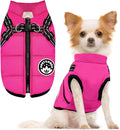 PETCARE Winter Dog Coat with Harness Built in Waterproof Dog Jackets Warm Pet Fleece Vest Windproof Snow Jacket Snowsuit Reflective Dogs Cold Weather Coats for Puppy Small Medium Large Dogs Cats