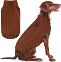KYEESE Dog Sweater Soft Pullover Dog Sweaters for Large Dogs Comfy Pet Coat for Fall Winter Cold Weather Stretchy Warm Turtleneck Large Dogs Sweater with Gingham Patchwork