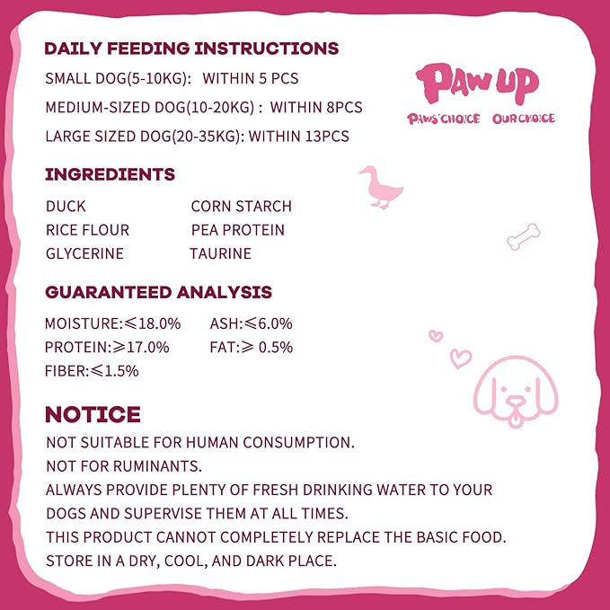 PAWUP Duck Wrapped Dog Bones, Digestible Soft-Core Bones, Natural Teeth Clean, Rawhide-Free, Healthy Dog Chews for Small Dogs, 12.5 oz