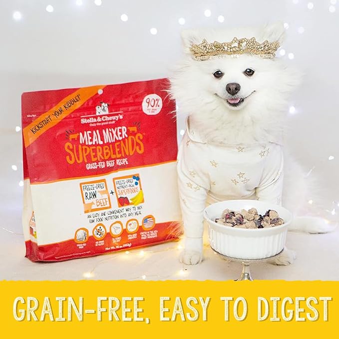 Stella & Chewy's Freeze Dried Raw Cage-Free Chicken Meal Mixers – SuperBlends Dog Food Topper – Grain Free, Protein Rich Recipe – 16 oz Bag