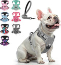 BEAUTYZOO No Pull Dog Harness Large, Adjustable Dog Harness and Leash Set -Easy Wearing with 3 Buckles/Control Handle,No Choke Soft Padded Reflective Pet Vest for Training Walking Hiking,Grey S