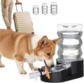 RIZZARI Dog Water Dispenser: 6.5L Black Stainless Steel Gravity Waterer - Helps Prevent Urinary Stones - Leak-Proof & Stable-Small to Medium Dogs & Cats- Daily Use-Long Hours Away & Home