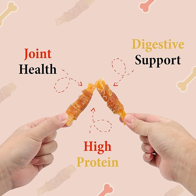 Annika Dog Treats – Grain-Free Chicken Wrapped Sweet Potato Chews, High Protein, Human-Grade Natural Jerky for Small, Medium & Large Dogs, 11.6 oz