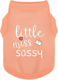 Paiaite Dog Clothes Fashionable Sleeveless Pet Vest: 'Little Miss Sassy' Printed Cotton Dog Shirt, Ideal for Small, Medium, and Large Breeds, Ensuring Comfort and Breathability Orange Pink XXS
