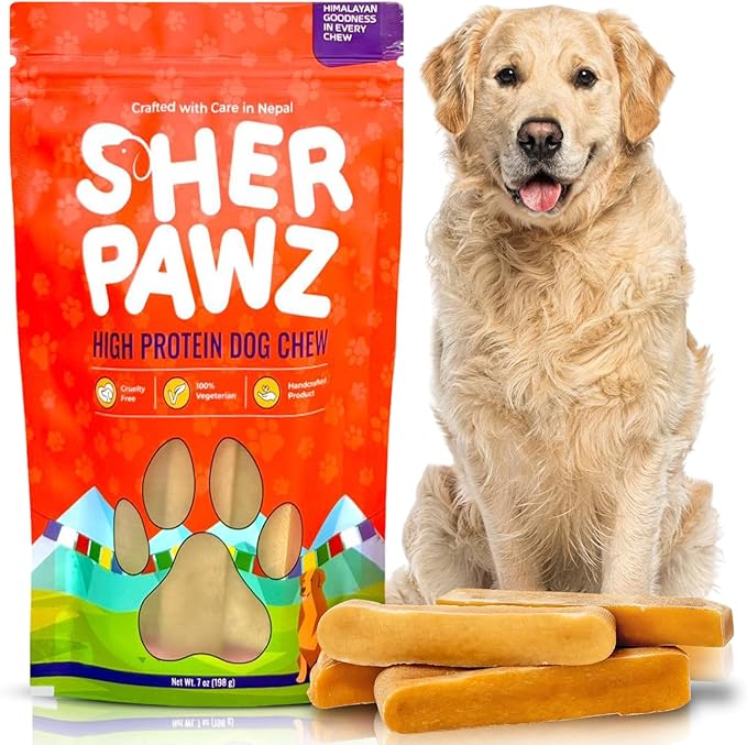 Natural Himalayan Yak Cheese Dog Chews - Medium (2.2-2.5 oz) 3-Pack | All-Natural, Rawhide-Free, Grain-Free Long-Lasting Healthy Dog Treat for Agressive Chewers
