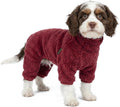 Fitwarm Fuzzy Fleece Dog Christmas Pajamas, Dog Winter Clothes for Small Dogs Girl Boy, Velvet Dog Onesie, Pet Jumpsuit, Doggy Apparel, Maroon, XXL