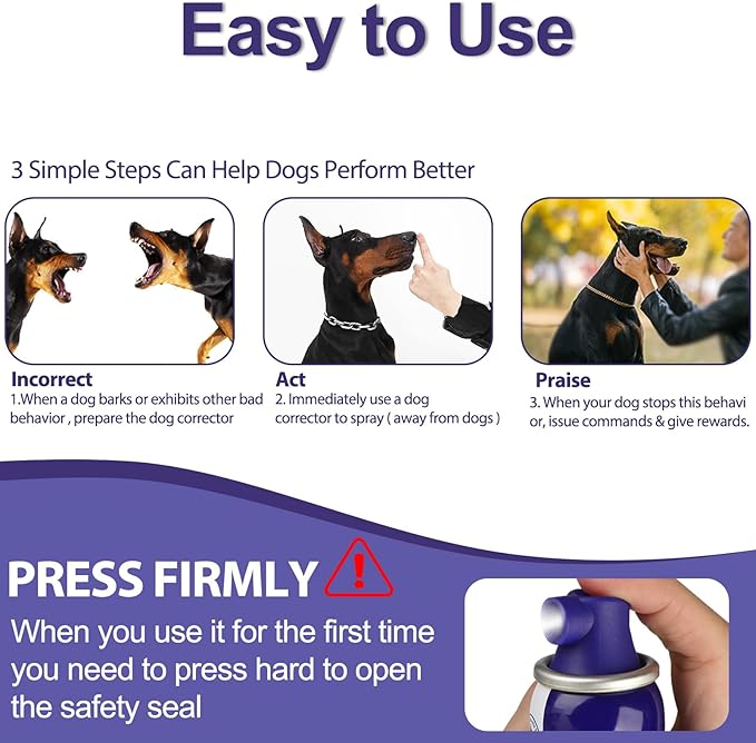 Corrector Spray Dog Trainer 6 Pack 80ml Dog Corrector Spray to Dogs from Stopping Unwanted Behaviors Pet Trainer Spray, Barking, Jumping, Stealing Food, Safe, Humane & Effective