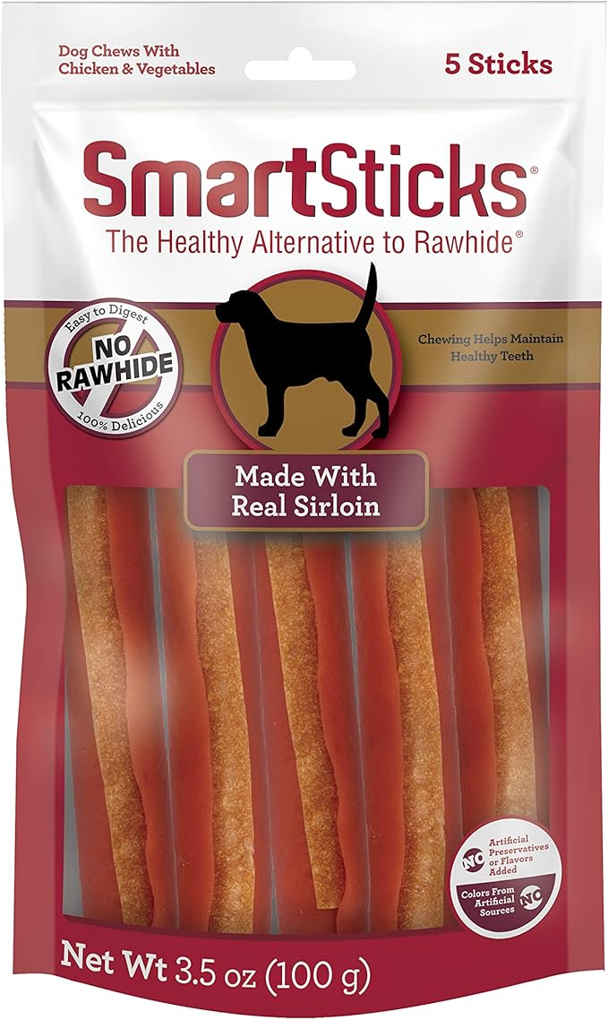 SmartBones SmartSticks with Real Sirloin, 3.5 Ounce (Pack of 5)