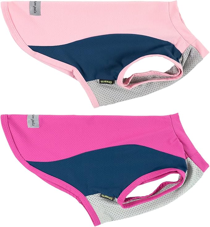 Fitwarm 2 Pack UPF 50+ UV Sun Protection Dog Shirt, Lightweight Breathable Cooling Vest, Quick Dry Dog Summer Clothes for Small Dogs Boy Girl, Reflective Label Pet Cat Outfit, Pink, Small