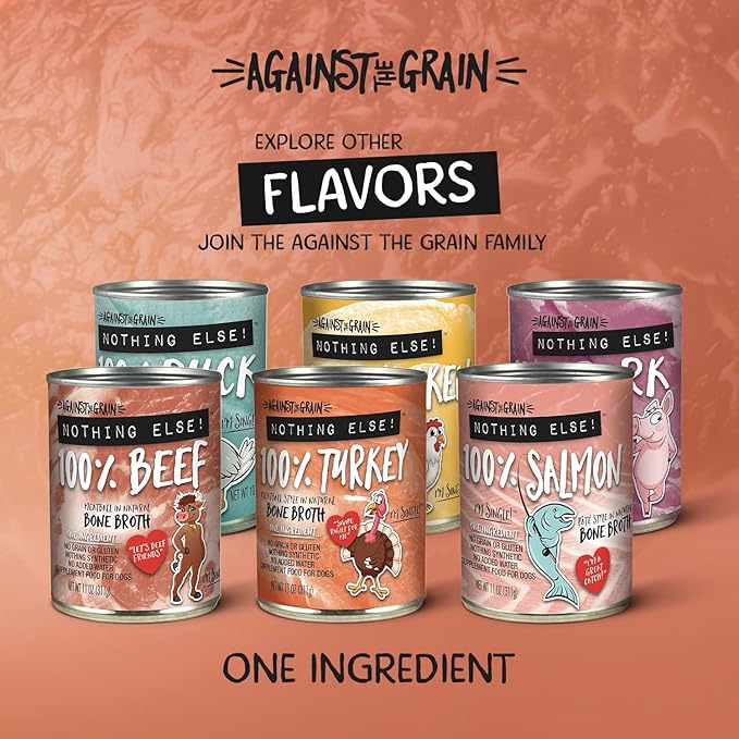 Evanger's Against The Grain Nothing Else! 100% Beef Dog Food – 12 Count, 11 oz Each – Single-Ingredient Meatball Texture in Natural Broth – Wet Dog Food – Grain & Gluten Free