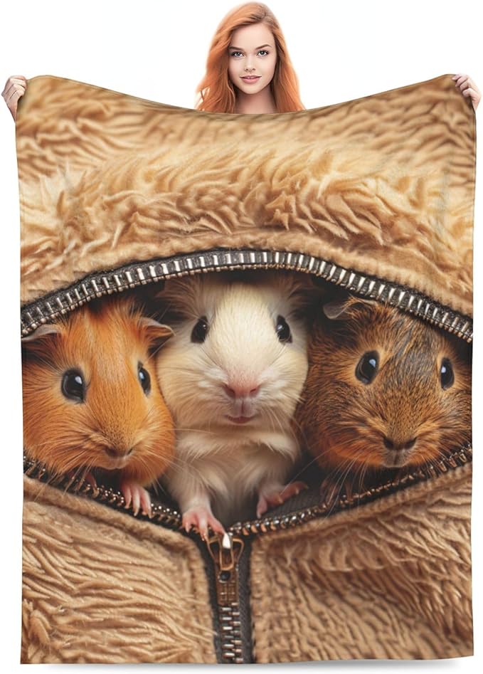 banonaty Guinea Pig Blanket Cute Throw Blankets Cozy Fleece Flannel Plush Bedding Guinea Pig Stuff Gifts for Men Women Boys Girls Teens Adults for Couch Sofa Bed Decor 40"X50"