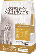 Grandma Mae’s Country Naturals Dry Dog Food, Grain Free Formula, Turkey, Slow Cooked & Nutrient Dense, Made in USA, 25 LB Bag