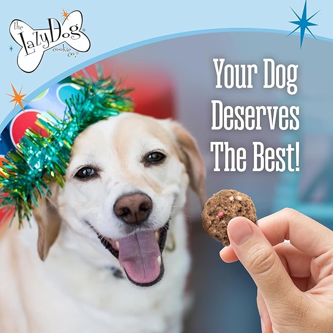 The Lazy Dog Cookie Co. Mutt Mallows Birthday Cake Soft Baked Dog Treats, Vanilla with Confetti Sprinkles, for Small, Medium and Large Dogs, Wheat-Free, Baked in The USA, 5 oz. (Pack of 3) BD