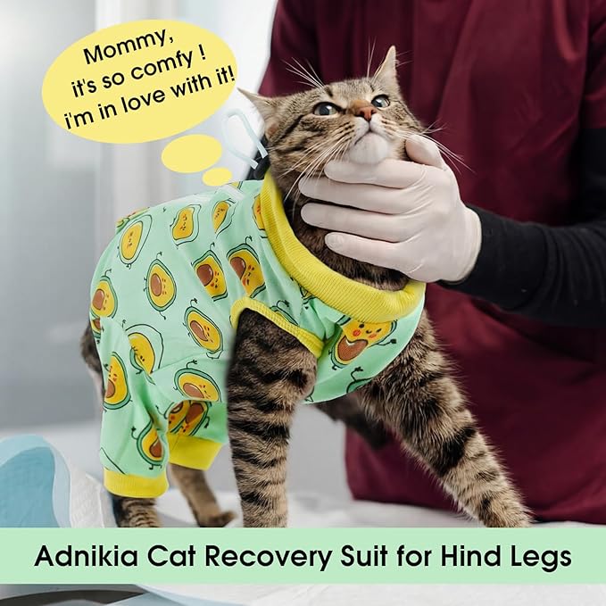 Cat Recovery Suit with Hind Legs, Breathable Onesie After Surgery Female for Abdominal Wounds or Skin Diseases, Anti-Licking Full Body Pet Surgical Pajamas, E-Collar Alternative Wear