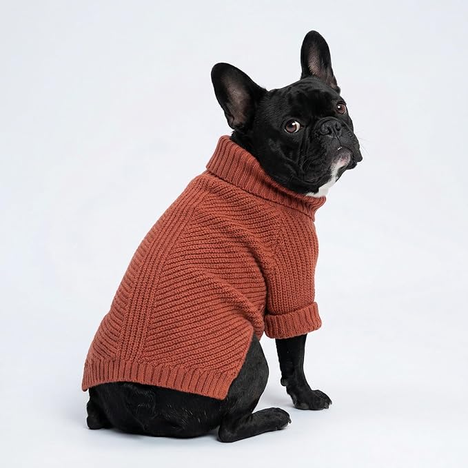 Fitwarm Thermal Knitted Dog Sweater Doggy Winter Coat Pet Clothes Doggie Turtleneck Jacket Puppy Outfits Cat Sweatsuit Red XX-Large