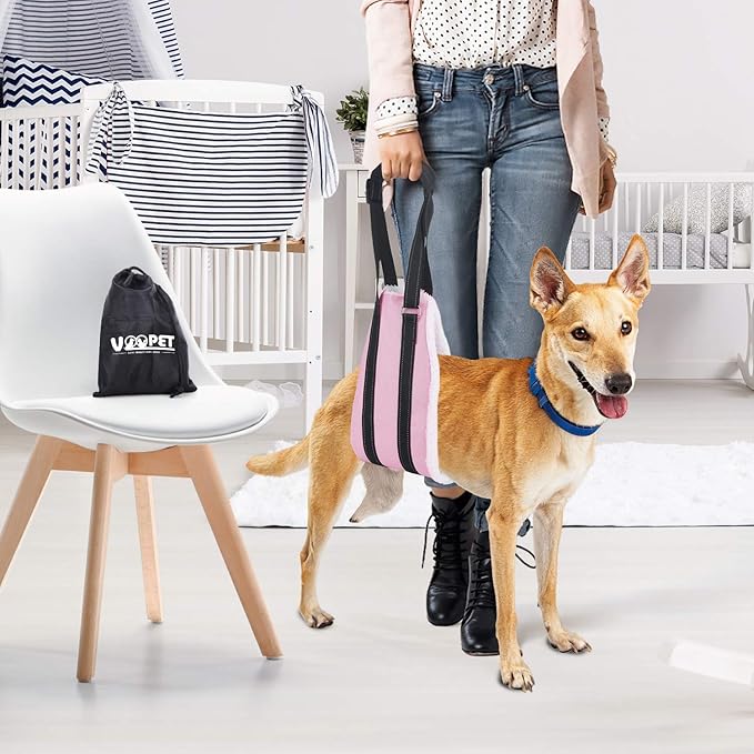 voopet Dog Sling, Help Lift Back Legs, Portable Hip Support Harness Assist Lift Dogs Rear for Canine Aid - Pet Lift Harness for Small Medium & Large Dogs Hind Leg Support Rehabilitation