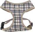 Parisian Pet Plaid Khaki Dog Harness - Breathable No Pull Puppy Harness with Leash Ring - Adjustable Harnesses for Dogs - Soft Padded Step-in Pet Vest - Lightweight Dog Vests for Large Dogs