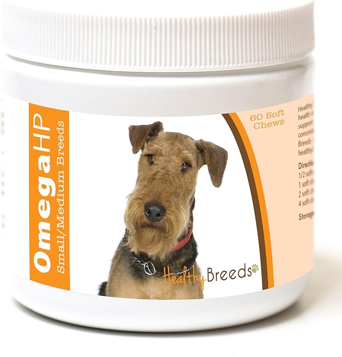 Healthy Breeds Airedale Terrier Omega HP Fatty Acid Skin and Coat Support Soft Chews 60 Count