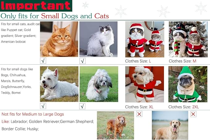 NACOCO Pet Christmas Costumes Dog Suit with Cap Santa Claus Suit Dog Hoodies Cat Xmas Costumes (Red, L)