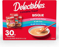 Delectables Lickable Treat Bisque Wet Cat Treat Variety Pack, Food Topper, Hydrating, Grain-Free, No Fillers, No By-Products, No Added Preservatives, 1.4oz Pouch, 30ct