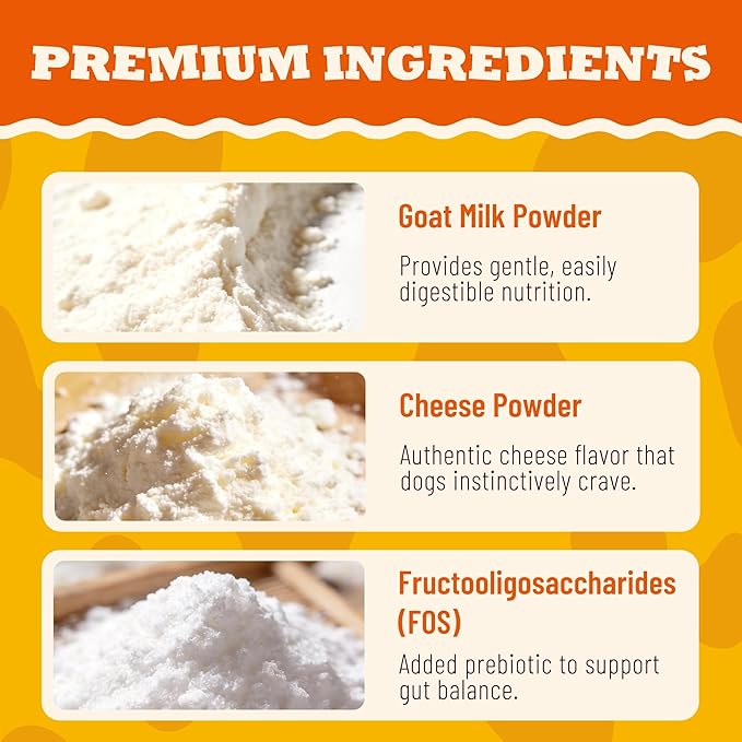 8.15oz Cheese Dog Treats with Taurine, Prebiotic & Vitamin E - Natural Dog Treats for Small, Medium & Large Dogs - Grain Free, Soft and Chewy for Digestion & Immune Support