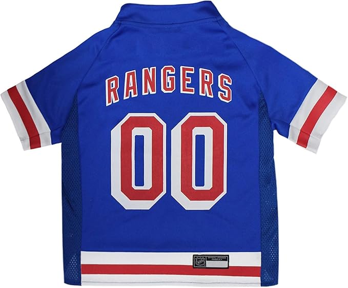 NHL New York Rangers Jersey for Dogs & Cats, X-Small. - Let Your Pet Be A Real NHL Fan!