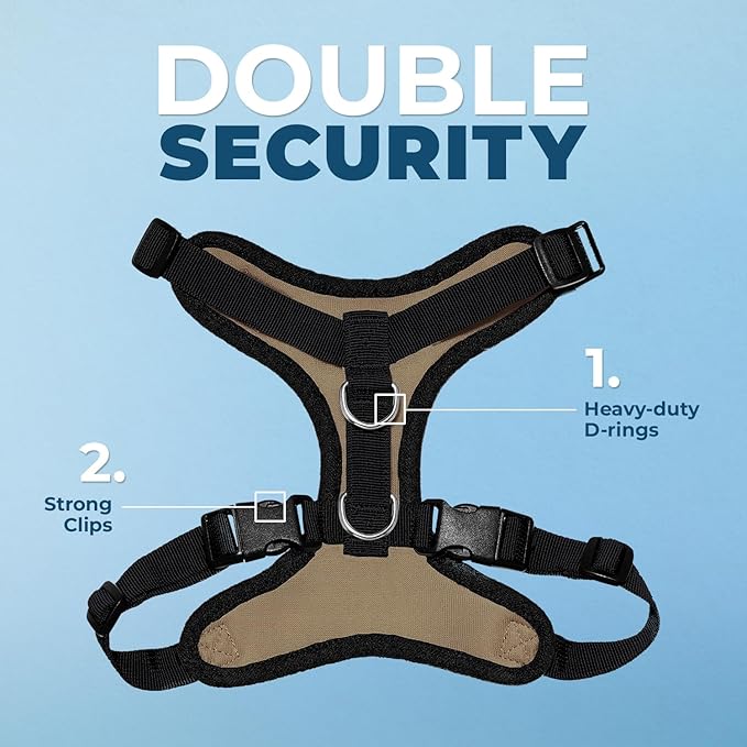 Best Pet Supplies Voyager Step-in Lock Pet Harness w Reflective Pet Leash Combo Set with Neoprene Handle 5ft - Supports Small, Medium and Large Breed Puppies/Cats - Army/Black Trim Set, L
