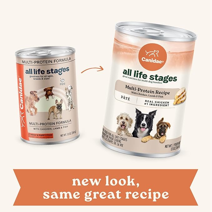 Canidae All Life Stages Premium Wet Dog Food for All Breeds, All Ages, Multi-Protein with Chicken, Lamb & Fish, 13 Ounce (Case of 12)