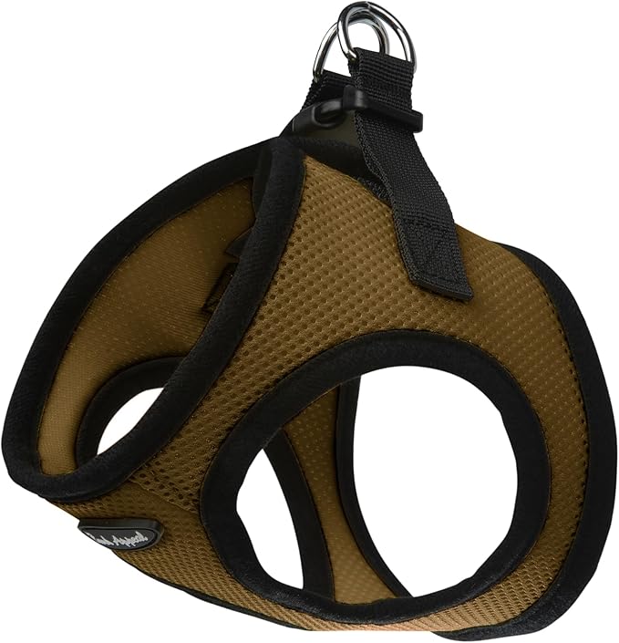 Bark Appeal Carmel Brown Step-in Dog Harness for Medium to Large Sized Pets – Updated Sizing, Re-Measuring is Essential – Soft Vest Harness – Anti-Choke with Adjustable Strap & Heavy Duty Clip – L