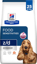 Hill's Prescription Diet z/d Skin/Food Sensitivities Dry Dog Food, Hydrolyzed Chicken, 25 lb. Bag